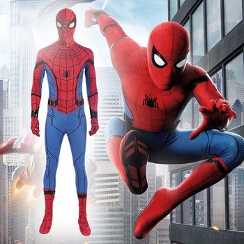 Anime Marvel Km Morales Ďaleko Od Domova Spiderman Cosplay Kostým Zentai Superhrdina Kombinézu Oblek pre Aldult Deti Hračky Helloween