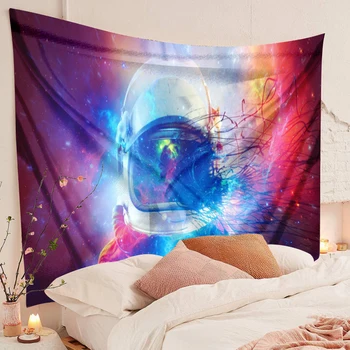 Astronaut gobelín Galaxy Závesné Nástenné Gobelíny Hippie Retro Joga na Pláži Mat macrame stene visí Polyester Textílie Stenu Decor