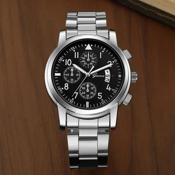 Ženeva Muži Hodinky Mužov Športové Hodinky Z Nerezovej Ocele Kalendár Náramkové Hodinky Quartz Montre Homme Horloge Heren Reloj Hombre 2020