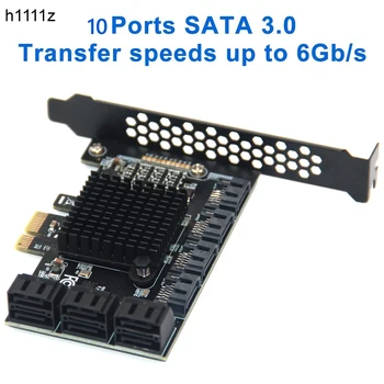 Chia Ťažba SATA, 1X PCIE Adaptér 6/10 Porty PCI-E X1, aby 6Gbps SATA 3.0 Stúpačky Rozširujúca Karta pre Stolné PC, Počítač Pridať Na Karty