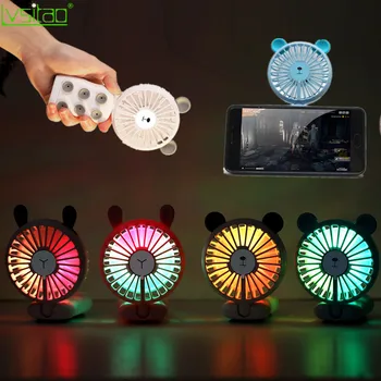 Prenosný mobilný telefón držiak na ventilátor S Led Nočné Svetlo skladacia USB nabíjateľné mini led ventilátor kreatívne hračky pre dieťa rýchlosť upraviť