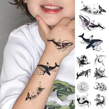 Deti, Deti, Chlapci, Dievčatá, Baby, Tetovanie Nálepky Dolphin Veľryba Astronaut Sen Flash Nepremokavé Dočasné Tatto Ženy Muži Falošné Tetovanie