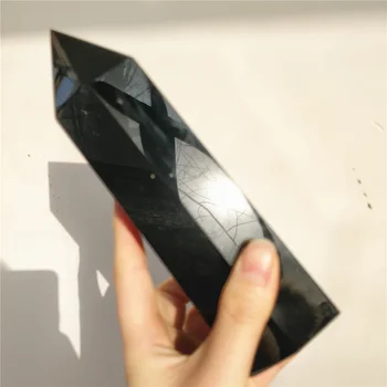 Prírodné Čierna Obsidián Crystal Big Tower Minerálov Kremeňa Vzor Jediný Bod Reiki Liečenie Zberateľstvo Vybaviť A Vyzdobiť