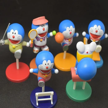6pcs/veľa Kawaii Doraemon PVC Akcie Obrázok Model Hračky, Príslušenstvo Kolekcia Bábik Narodeninám Darčeky Pre Deti