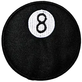 Horúce! Čierna 8-Ball Biliard Eightball Bazén Hra, Vyšívané Žehlička Na Patch (Veľkosť≈7.4 cm) Nášivka thermocollan Encanto ワッペン
