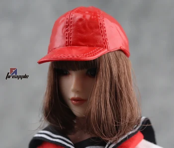 1/6 Rozsahu ženy Baseball cap KUMIK Červená dievča, kožený klobúk model klobúk čiapky trend bábika jednou plastovou hlavicou pre 12