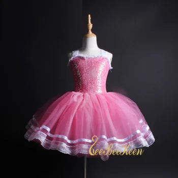 Ružová Princezná Šaty Balet Tutu Šaty Pre Dievčatá Profesionálne Balet Tanečné Šaty Pre Ženy, Šatka Sequin Fáze Kostým Pre Dospelých