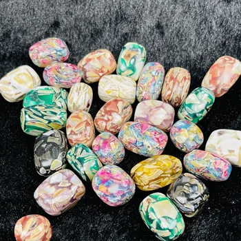 Prírodné Farebné Seashell Crystal Liečivý kameň Veľké zrno polished quartz Čakra Domova Darček