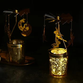Interiér Železa, Skla Tvorivé svietnik Zlatej Kovaného Tabuľka Sviečka Nordic Vintage Dekor Ornament Krajiny, Domova LSL150YH