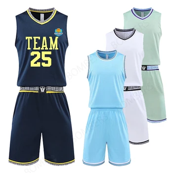 Jersey Muži Basketbal Športové šortky Basketbal, streľba tričko bez rukávov Sady Dresov súpravy, Športové oblečenie Priedušná Mládež