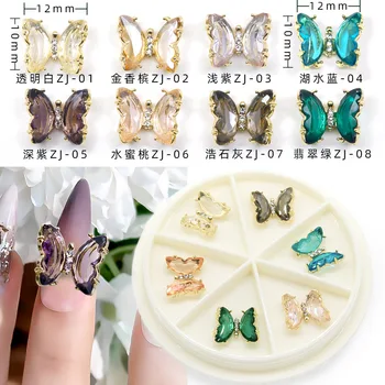 10pcs/Pack 3D Aurora Luk Nail Art Kamienkami DIY Dekoratívne Nail Art Šperky Crystal Páska Butterfly Nail Art Príslušenstvo
