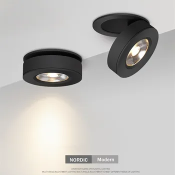 Stmievateľné Slim Stropné svietidlo, Stmievateľné LED Downlight, 5W, 7W, 10W, 12W, Kola, Skladacia, 360 Stupňov Otočná, LED Reflektor