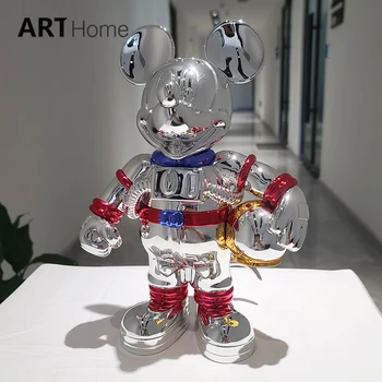 Futuristické zrkadlo farba pokovovanie kreslená myš astronaut astronaut stolné dekorácie trend hračka darček