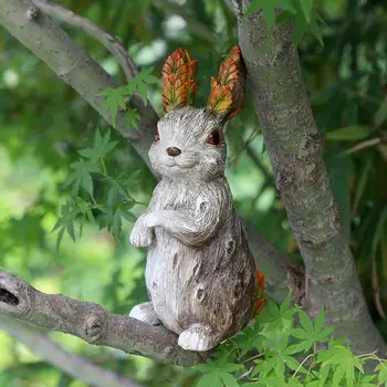 Králik Socha Živice Veľkonočný Zajačik Figúrka Ornament bytového zariadenia Realistické Anti-nedeformujte Bunny Socha pre Obývacia Izba