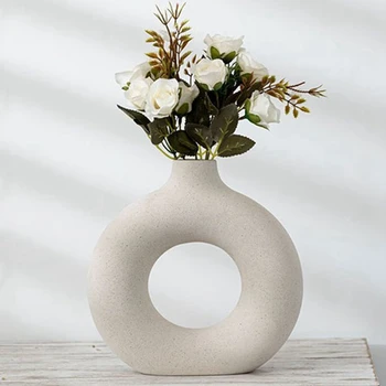 Nordic Keramické Šišku Váza Duté Dizajn, Ručne vyrábané Suché Kvety Hrniec Umenie Dekorácie pre Obývacia Izba Office Home Tabuľka