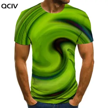 QCIV Závraty T-shirt Mužov Odber T-shirts 3d Zelená Anime Šaty, Maľovanie na Tričká Ležérne Pánske Oblečenie Hip hop Bežné Topy