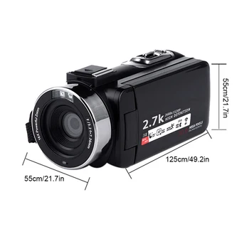 Videokamera 24MP Noc Zobraziť LCD Fotoaparát, Dotykový Displej Digitálny Zoom 18x Rekordér s Mikrofónom