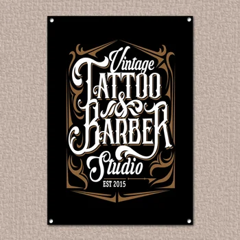 Tattoo & Kaderníctvo Studio Vintage Tin Znamení Kovu Znamení Kovu Plagát Dekor Kov Kov Maľovanie Na Stenu, Nálepky Na Stenu Prihlásiť
