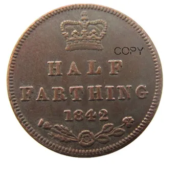 1842 UK Veľká Británia / Ceylon Victoria Pol Farthing Kópiu Mince