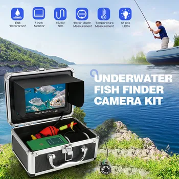 Prenosné Podmorský Rybolov Fotoaparát s Hĺbkou sa Teplota Displeja-Vodotesný HD Kamerou a 7