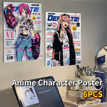 6PCS Anime Časopis Kryt Plagát Tokio Vlkolak Japonský Komiks Film Cafe Bar Dekor Dar, Umenie, Nástenné Maľby Spálňa Miestnosti Dekorácie