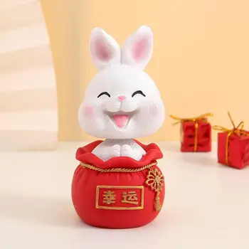 Živica Králik Figúrka Ornament Bunny Čínskeho Zverokruhu Figúrky Pre 2023 Nový Rok V Domácej Kancelárii Stôl Dekorácie Darček Kolekcie