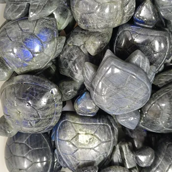 1pc Prírodné kryštály obsidian Kameň Honosné Labradorit Vyrezávané Korytnačka liečenie reiki quartz zvierat remesiel darčeky domáce dekorácie