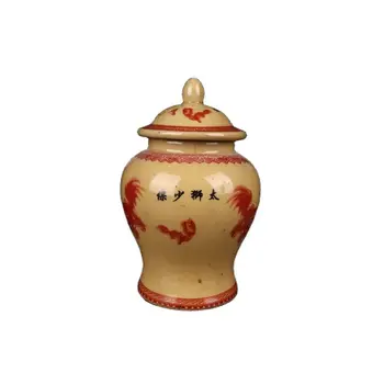 Čína Starý Porcelán Pastel Taishi Shaobao Vzorované Pokryté Jar Skladovanie Hrniec
