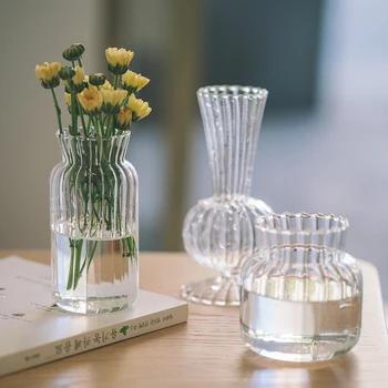 Sklenené Vázy Kvetináče Dekorácie Transparentné Kvetinové Vázy Usporiadanie Obývacia Izba Dekoratívne Vázy