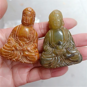 Dodanie Starožitné Xiuyan Jade Starožitné Starých Remesiel, Starožitné Jade Prívesok Sakyamani Buddha Prívesok
