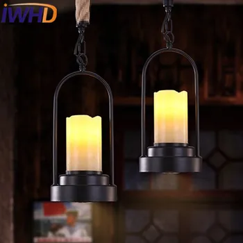 IWHD Loft Štýl Priemyselné Prívesok Svetlá LED Železa Vintage Svietidlo Svietidlo Suependu Retro Závesné Svietidlá Svietidlo