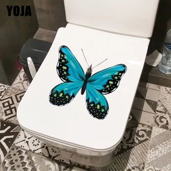 YOJA 22.8×20,3 CM Jemné Modré Motýľ Obývacia Izba Dekorácie na Stenu Odtlačkový Tvorivé WC Wc Nálepky T1-2805