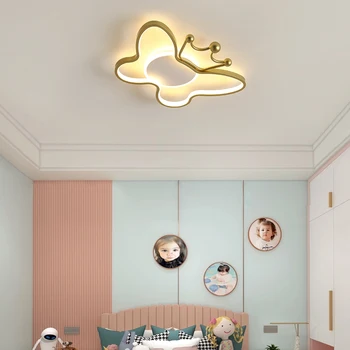 Moderný jednoduchý detskej izby ochrana očí LED stropné svietidlo motýľ štýl, chlapci a dievčatá spálňa lampa osobné Koruny lam