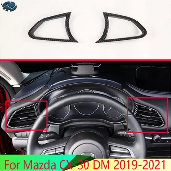 Pre Mazda CX-30 DM 2019-2021 Auto Príslušenstvo Uhlíkových Vlákien Štýl Prístrojový panel otvory zdobené flitrami