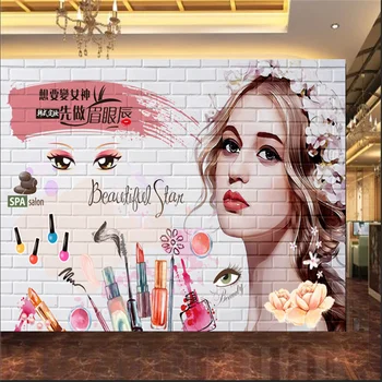 Vlastné Moderné Módne Akvarel Kozmetika Obchod Salón Krásy Pozadí nástennú maľbu, Tapety 3D Priemyselné Výzdoba Steny Papier