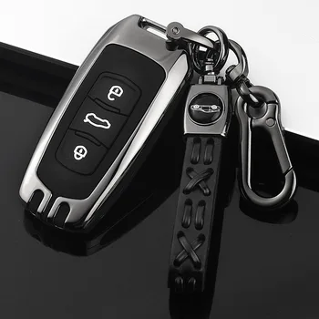 Auto Kľúč, Kryt Prípade Shell Fob Pre Geely Atlas Boyue NL3 EX7 SUV GT GC9 Emgrand X7 Borui Smart Auto Držiteľ Keychain Príslušenstvo