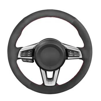 Čierny Semišový Ručne šité Auto Volant, Kryt na Mazda MX-5 2015-2020