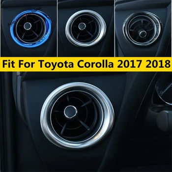 Panel Vpredu Klimatizácia AC Zásuvky Prieduch Krúžok Kryt Výbava Pre Toyota Corolla 2017 2018 Nerezový Interiér Accessorie