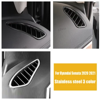 Pre Hyundai Sonata DN8 2020 2021 Nehrdzavejúcej ocele Auto Predný panel kondicionér vzduchu zásuvky Kryt Výbava Auto Styling Príslušenstvo