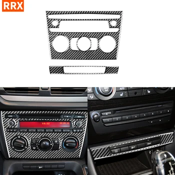 Pre BMW X1 E84 2011-2015 RRX Uhlíkových Vlákien CD Klimatizácia Control Center Panel Styling Kryt Nálepky Interiérov Príslušenstvo