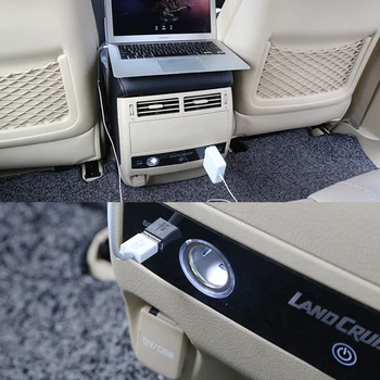 Interiér Zadnom Sedadle Multifunkčné USB Rýchlo Nabíjačka Cigaretový Zapaľovač Na Toyota Land Cruiser 200 2008 2012 2015 2016 2018 2020
