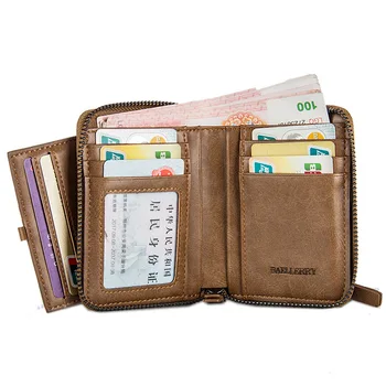 Kožené Peňaženky, pánske krátke kórejský retro multi Card Peňaženka na Zips mládež malé nula peňaženky