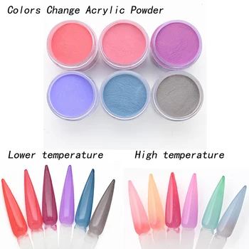 1OZ Farba-Zmena S Teplotou Akryl Prášok Nail Art, Teplé Jemné Crystal Rezbárstvo Rozšírené Builder Professional hromadná Prášok